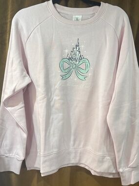 Walt Disney World Pink Castle Bow Sweatshirt Adult Large NWT 2026 Disney Parks